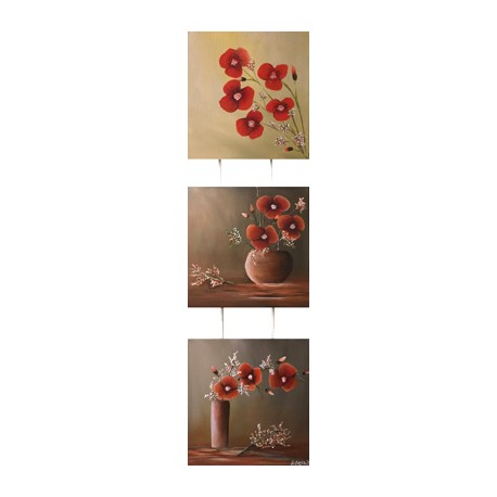 Triptyque - Bouquets de coquelicots