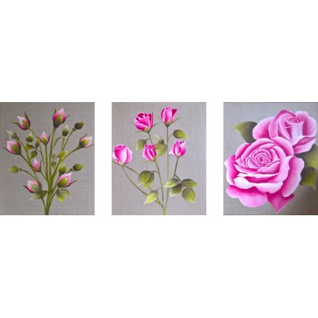 Triptyque - Bouquets de roses 1&2&3